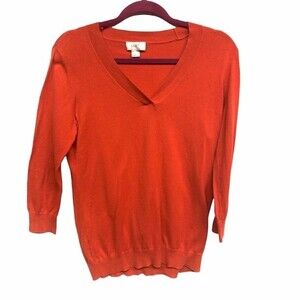LOFT | redish orange v neck sweater